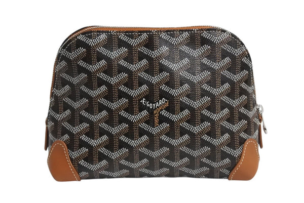 New and unused GOYARD Goyard Pouch Vendome Cosmetic Pouch Brown Silver Hardware Used 4b003702