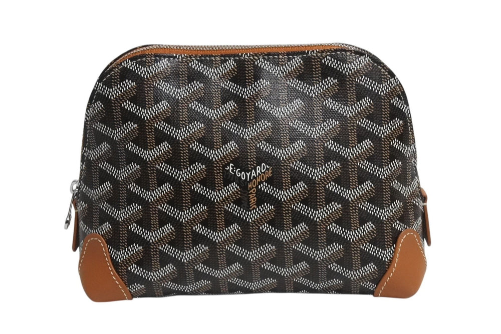 新品未使用 GOYARD ゴヤール ポーチ ヴァンドーム コスメティックポーチ ブラウン シルバー金具 中古 4b003702