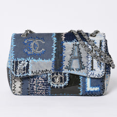 極美品 CHANEL シャネル デカマトラッセ30 Sフラップ Wチェーンショルダーバッグ 21番台 ココマーク パッチワーク ステッチ 中古 4a000390