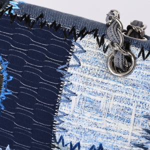 極美品 CHANEL シャネル デカマトラッセ30 Sフラップ Wチェーンショルダーバッグ 21番台 ココマーク パッチワーク ステッチ 中古 4a000390