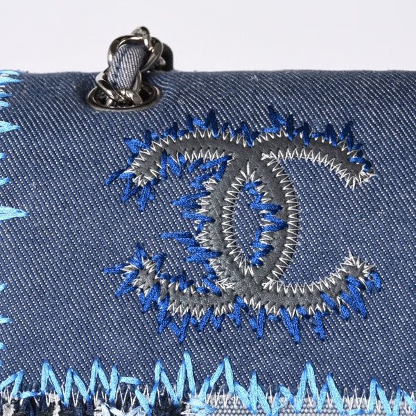 極美品 CHANEL シャネル デカマトラッセ30 Sフラップ Wチェーンショルダーバッグ 21番台 ココマーク パッチワーク ステッチ 中古 4a000390