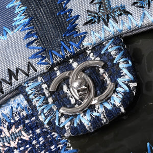 極美品 CHANEL シャネル デカマトラッセ30 Sフラップ Wチェーンショルダーバッグ 21番台 ココマーク パッチワーク ステッチ 中古 4a000390