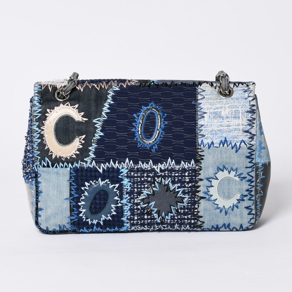 極美品 CHANEL シャネル デカマトラッセ30 Sフラップ Wチェーンショルダーバッグ 21番台 ココマーク パッチワーク ステッチ 中古 4a000390
