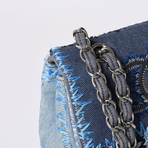 極美品 CHANEL シャネル デカマトラッセ30 Sフラップ Wチェーンショルダーバッグ 21番台 ココマーク パッチワーク ステッチ 中古 4a000390