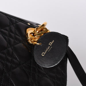 Christian Dior クリスチャンディオール ガリアーノ期 レディディオール ハンドバッグ ラムレザー ブラック 美品 中古 4a000309