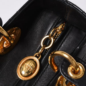 Christian Dior クリスチャンディオール ガリアーノ期 レディディオール ハンドバッグ ラムレザー ブラック 美品 中古 4a000309