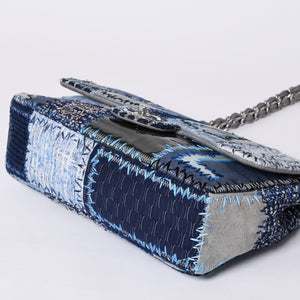 極美品 CHANEL シャネル デカマトラッセ30 Sフラップ Wチェーンショルダーバッグ 21番台 ココマーク パッチワーク ステッチ 中古 4a000390