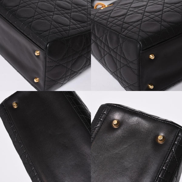 Christian Dior クリスチャンディオール ガリアーノ期 レディディオール ハンドバッグ ラムレザー ブラック 美品 中古 4a000309