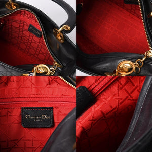 Christian Dior クリスチャンディオール ガリアーノ期 レディディオール ハンドバッグ ラムレザー ブラック 美品 中古 4a000309