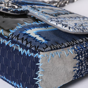 極美品 CHANEL シャネル デカマトラッセ30 Sフラップ Wチェーンショルダーバッグ 21番台 ココマーク パッチワーク ステッチ 中古 4a000390