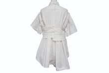 画像をギャラリービューアに読み込む, Sacai サカイ ワンピース 半袖シャツ ドレス ボタン コットン ホワイト シルバー金具 美品 中古 4b004526