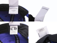 Load image into Gallery viewer, 新品未使用 CHROME HEARTS LETHER FLAME 6-PANEL GUNSLINGER HAT レザー フレイム ガンスリンガー ハット キャップ 帽子 ブルー 中古 4b004570