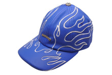 Load image into Gallery viewer, 新品未使用 CHROME HEARTS LETHER FLAME 6-PANEL GUNSLINGER HAT レザー フレイム ガンスリンガー ハット キャップ 帽子 ブルー 中古 4b004570