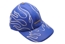 Load image into Gallery viewer, 新品未使用 CHROME HEARTS LETHER FLAME 6-PANEL GUNSLINGER HAT レザー フレイム ガンスリンガー ハット キャップ 帽子 ブルー 中古 4b004570