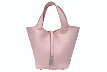 画像をギャラリービューアに読み込む, 新品未使用 HERMES エルメス ピコタンロック PM ハンドバッグ トリヨンクレマンス ローズサクラ シルバー金具 W刻印 中古 4b004678