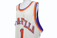 Load image into Gallery viewer, MITCHELL &amp; NESS ミッチェル&amp;ネス ノースリーブ JAY-Z ROC-A-FELLA NY RN#106371 ナイロン ホワイト ブルー オレンジ サイズ54 美品 中古 4b004708