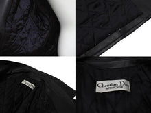 Load image into Gallery viewer, Christian Dior クリスチャンディオール レザージャケット レザーコート ブラック ラムスキン 美品 中古 4b005833