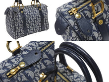 Load image into Gallery viewer, Christian Dior クリスチャンディオール スピーディ25 ハンドバッグ トロッター ネイビー ゴールド金具 美品 中古 4b005913