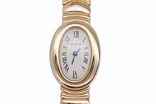 画像をギャラリービューアに読み込む, 極美品 CARTIER カルティエ BAIGNOIRE MINI ミニ ベニュワール 腕時計 W15109D8 重量約66.0g 金無垢 白文字盤 防水ケース クォーツ 中古 4b006172