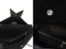 Load image into Gallery viewer, 極美品 CHROME HEARTS クロムハーツ 5PT ラージスター トライアングル ショルダーバッグ ブラック ベロア レザー シルバー925 中古 4b006283