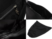 Load image into Gallery viewer, 極美品 CHROME HEARTS クロムハーツ 5PT ラージスター トライアングル ショルダーバッグ ブラック ベロア レザー シルバー925 中古 4b006283