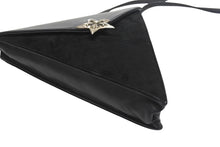 Load image into Gallery viewer, 極美品 CHROME HEARTS クロムハーツ 5PT ラージスター トライアングル ショルダーバッグ ブラック ベロア レザー シルバー925 中古 4b006283