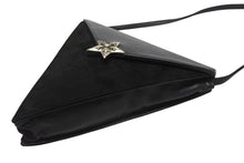 Load image into Gallery viewer, 極美品 CHROME HEARTS クロムハーツ 5PT ラージスター トライアングル ショルダーバッグ ブラック ベロア レザー シルバー925 中古 4b006283