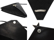 Load image into Gallery viewer, 極美品 CHROME HEARTS クロムハーツ 5PT ラージスター トライアングル ショルダーバッグ ブラック ベロア レザー シルバー925 中古 4b006283