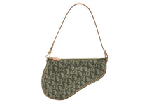 Load image into Gallery viewer, 新品同様 Christian Dior クリスチャンディオール トロッター サドルポーチ ワンショルダー グリーン MC 0071 中古 4b006511