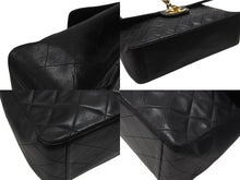 Load image into Gallery viewer, CHANEL シャネル デカマトラッセ Sフラップ Wチェーンショルダーバッグ 3番台 ココマーク ラムスキン ブラック ゴールド金具 良品 中古 4b006535
