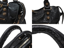 画像をギャラリービューアに読み込む, 極美品 BALENCIAGA バレンシアガ ザ ジャイアント シティ 2WAYハンドバッグ ショルダーバッグ ブラック ローズゴールド金具 中古 4b006828