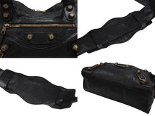 画像をギャラリービューアに読み込む, 極美品 BALENCIAGA バレンシアガ ザ ジャイアント シティ 2WAYハンドバッグ ショルダーバッグ ブラック ローズゴールド金具 中古 4b006828