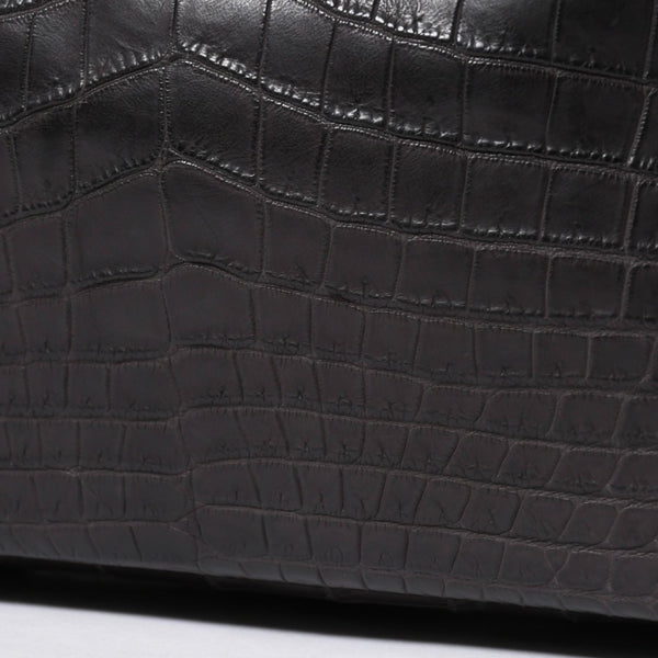 Mint condition HERMES Lindy 30 handbag, Niloticus matte graphite. ◻K stamp, silver hardware, pre-owned, item number 4b012372