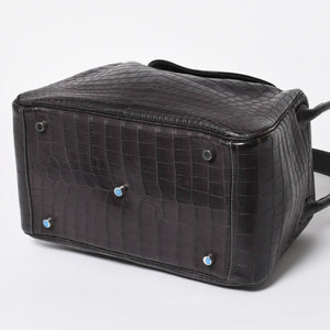 Mint condition HERMES Lindy 30 handbag, Niloticus matte graphite. ◻K stamp, silver hardware, pre-owned, item number 4b012372