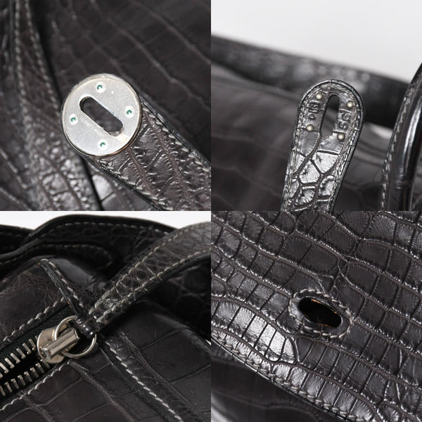 Mint condition HERMES Lindy 30 handbag, Niloticus matte graphite. ◻K stamp, silver hardware, pre-owned, item number 4b012372