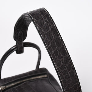 Mint condition HERMES Lindy 30 handbag, Niloticus matte graphite. ◻K stamp, silver hardware, pre-owned, item number 4b012372