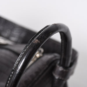 Mint condition HERMES Lindy 30 handbag, Niloticus matte graphite. ◻K stamp, silver hardware, pre-owned, item number 4b012372