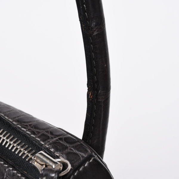Mint condition HERMES Lindy 30 handbag, Niloticus matte graphite. ◻K stamp, silver hardware, pre-owned, item number 4b012372