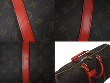 画像をギャラリービューアに読み込む, 極美品 LOUIS VUITTON ルイヴィトン キーポルバンドリエール50 ボストンバッグ M44740 ゴールド金具 ブラウン レッド 中古 4b001071
