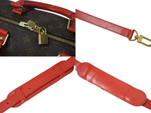 画像をギャラリービューアに読み込む, 極美品 LOUIS VUITTON ルイヴィトン キーポルバンドリエール50 ボストンバッグ M44740 ゴールド金具 ブラウン レッド 中古 4b001071