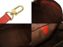 画像をギャラリービューアに読み込む, 極美品 LOUIS VUITTON ルイヴィトン キーポルバンドリエール50 ボストンバッグ M44740 ゴールド金具 ブラウン レッド 中古 4b001071