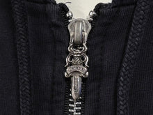 画像をギャラリービューアに読み込む, CHROME HEARTS クロムハーツ ジップアップパーカー フーディー サイズS リップアンドタン フローラルクロス ブラック 美品 中古 4b011058