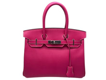 Load image into Gallery viewer, HERMES エルメス バーキン30 キャンディ ローズティリアン □O刻印 ヴォーエプソン シルバー金具 ハンドバッグ 美品 中古 4b011472