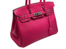Load image into Gallery viewer, HERMES エルメス バーキン30 キャンディ ローズティリアン □O刻印 ヴォーエプソン シルバー金具 ハンドバッグ 美品 中古 4b011472