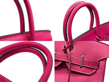 Load image into Gallery viewer, HERMES エルメス バーキン30 キャンディ ローズティリアン □O刻印 ヴォーエプソン シルバー金具 ハンドバッグ 美品 中古 4b011472