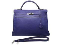 新品同様 HERMES エルメス ケリー 40 ハンドバッグ 2WAY アイリス トゴ シルバー金具 ◻︎N刻印 中古4b011574