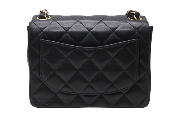 極美品 CHANEL シャネル ミニマトラッセ17 Sフラップ Sチェーンショルダーバッグ 8番台 ココマーク ラムスキン ブラック 中古 4b011617