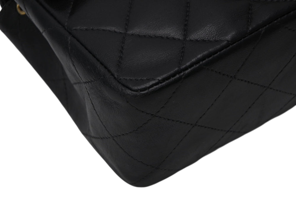 極美品 CHANEL シャネル ミニマトラッセ17 Sフラップ Sチェーンショルダーバッグ 8番台 ココマーク ラムスキン ブラック 中古 4b011617