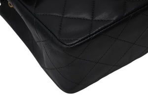 極美品 CHANEL シャネル ミニマトラッセ17 Sフラップ Sチェーンショルダーバッグ 8番台 ココマーク ラムスキン ブラック 中古 4b011617