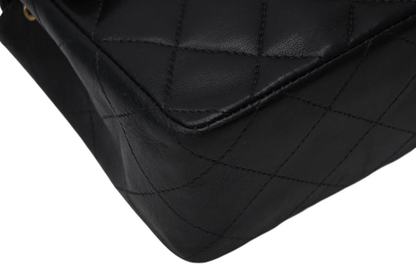 極美品 CHANEL シャネル ミニマトラッセ17 Sフラップ Sチェーンショルダーバッグ 8番台 ココマーク ラムスキン ブラック 中古 4b011617